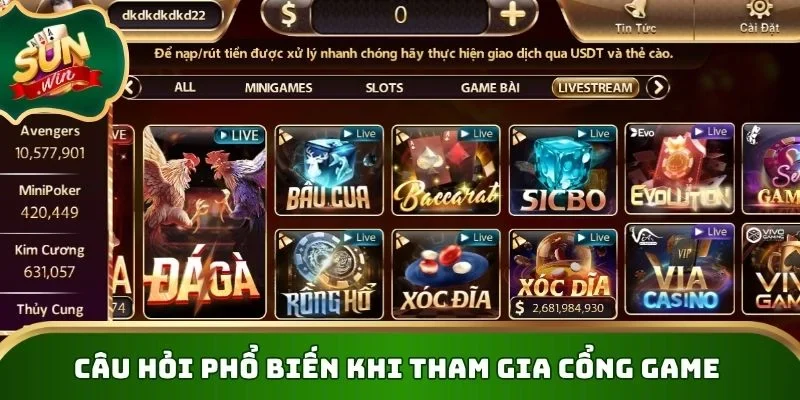 Câu hỏi phổ biến khi tham gia cổng game lần đầu