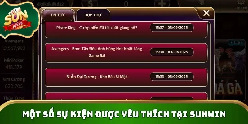 Một số sự kiện quà tặng được yêu thích tại SUNWIN
